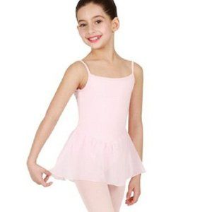 Bloch CL5407 Girl's 8-10 (Medium) Pink Camisole Leotard Footed Tights And Skirt